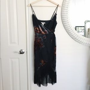 Strappy Black Fringe Dress