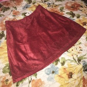 EXPRESS Perforated Suede Skirt