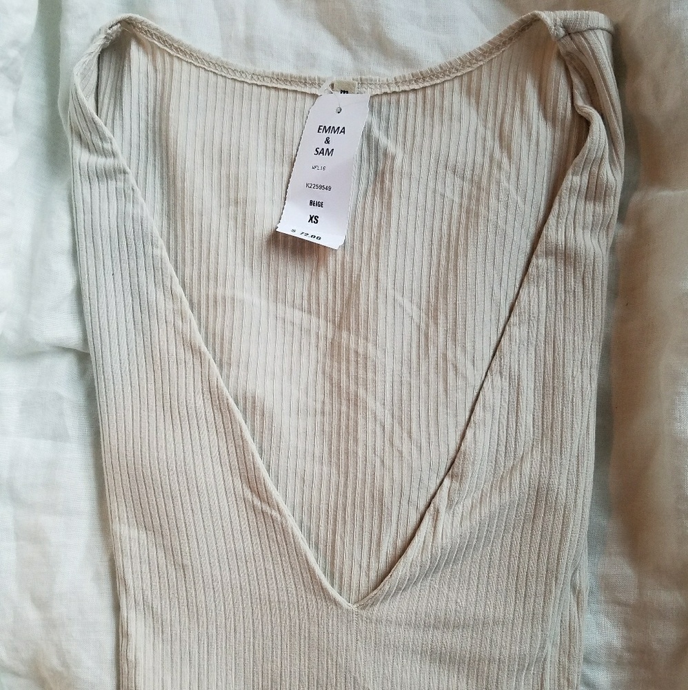 FINAL FLASH NWT LF Cream Ribbed Top