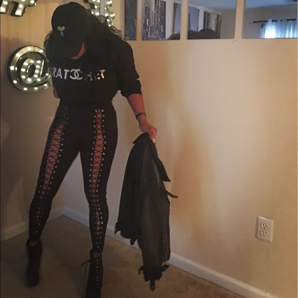 Black corset leggings