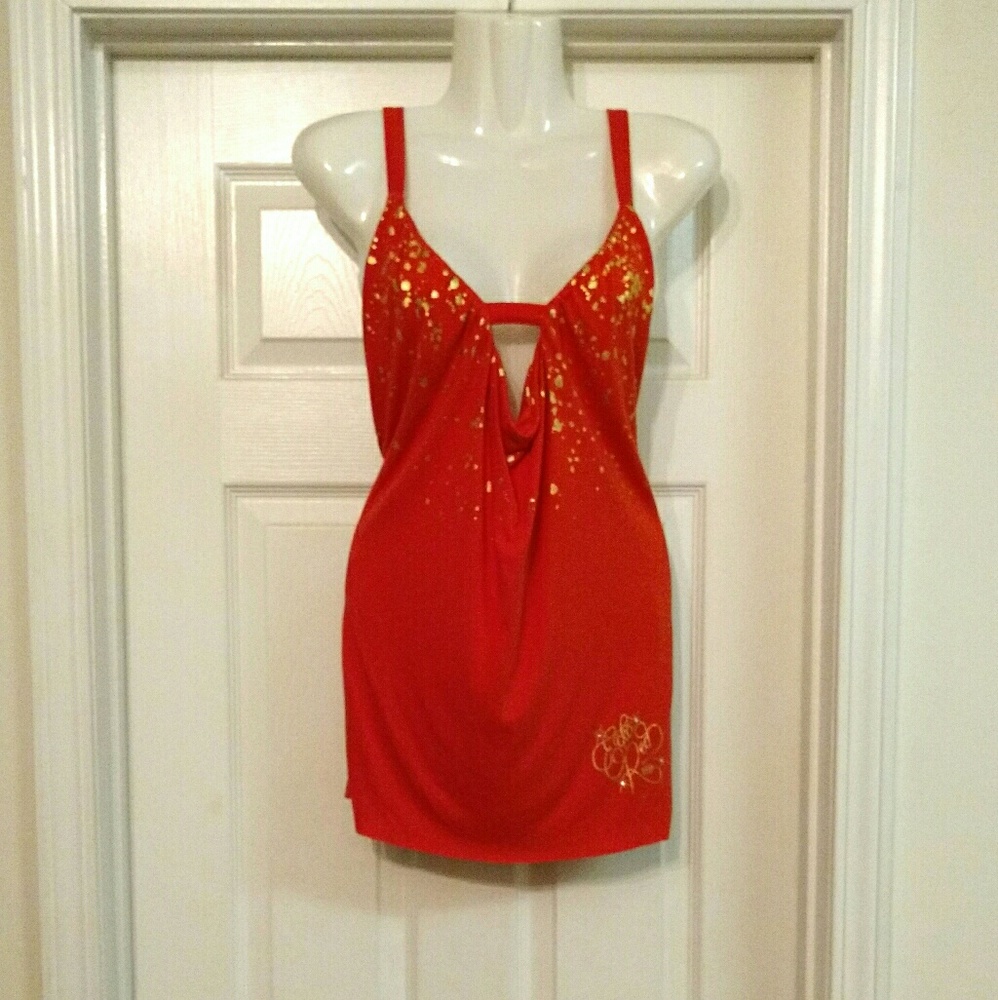 Mark Ecko Orange and Gold Top