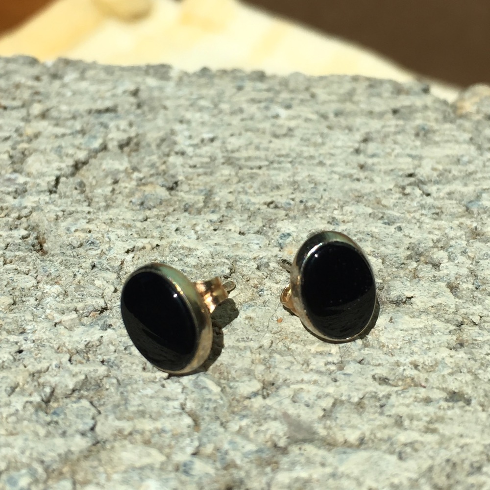 Black and Gold stud earrings
