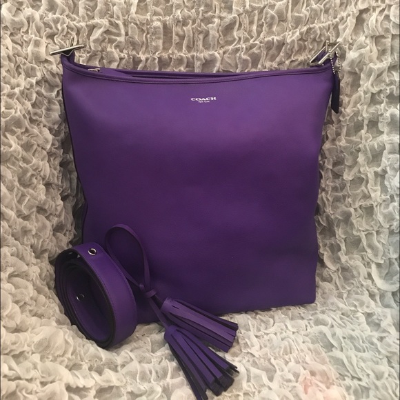 Coach legacy large, leather violet handbag!!