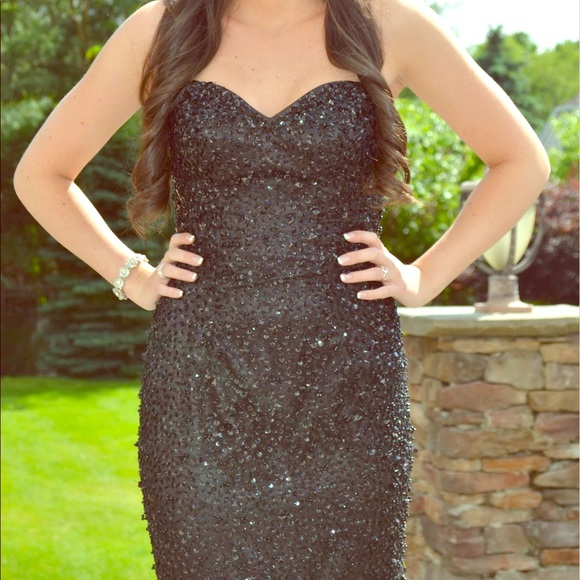 Black Sherri Hill Prom Dress Size 0/2 - Picture 2 of 2