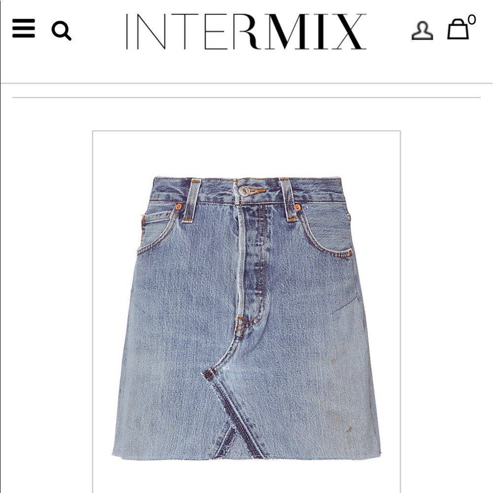 Re/done vintage high waist mini skirt 25