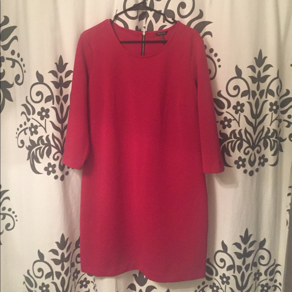 deep pink textured shift dress