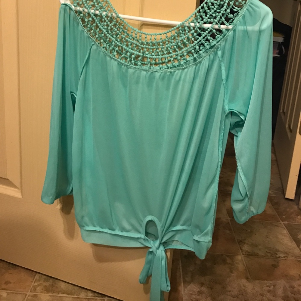 Turquoise top