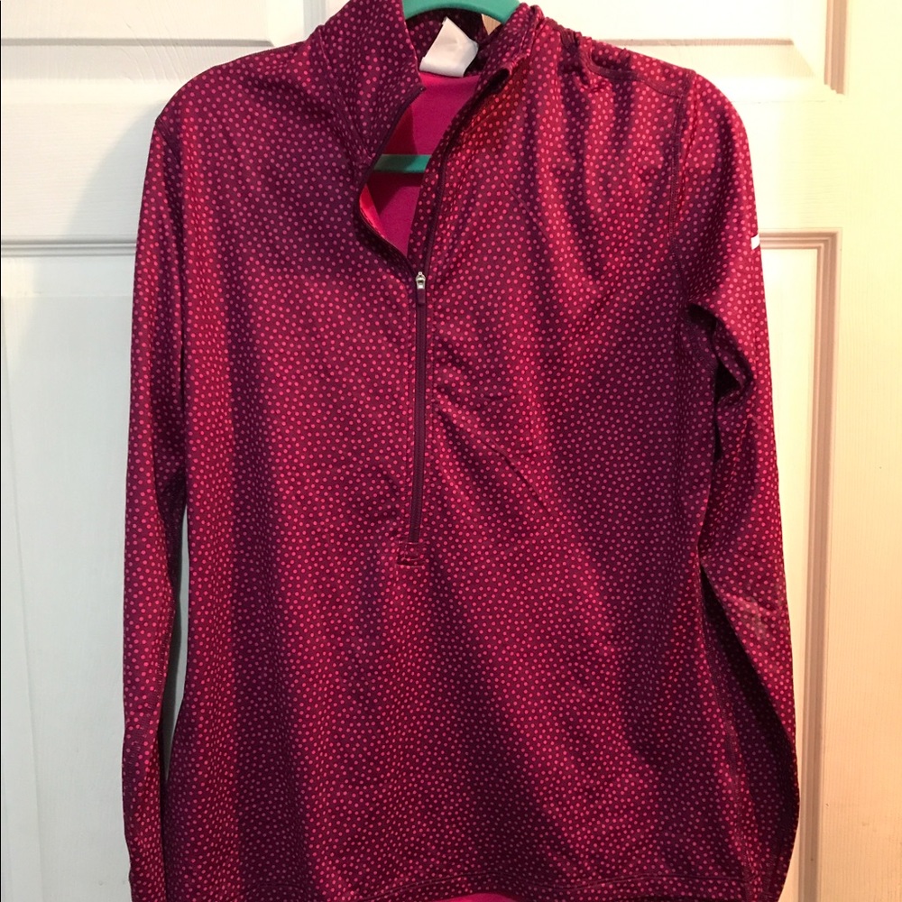 Nike Burgundy and pink polka dot halfzip