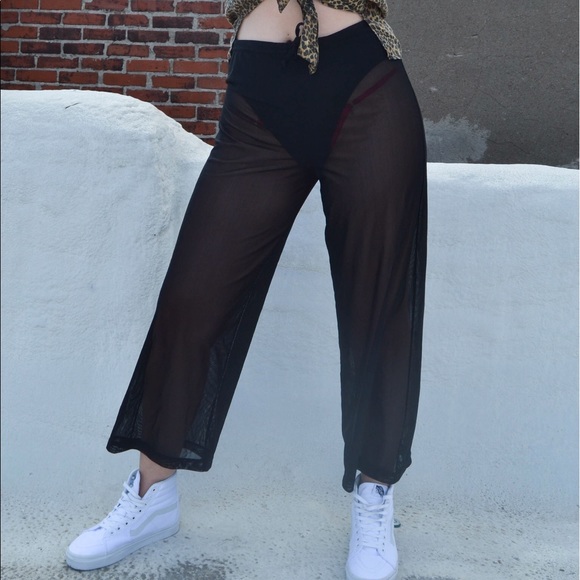 ❗️SOLD❗️Vintage High Waisted Mesh Pants - Picture 3 of 3