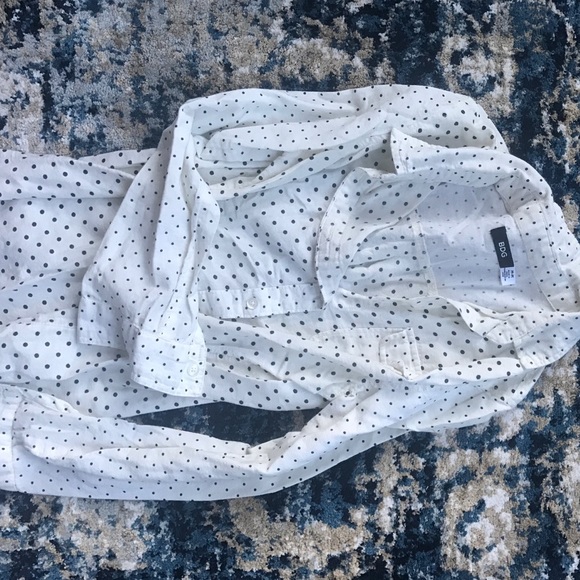 BDG white and black polka dot button up blouse - Picture 3 of 3