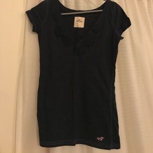 Hollister Navy Blue V Neck