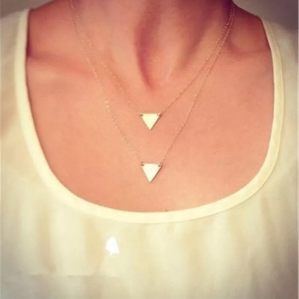 Dainty Gold Triangle Necklace