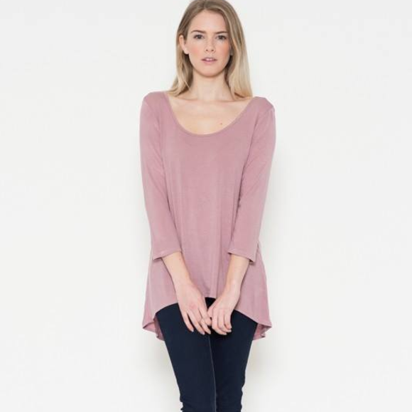 Heart & Hips pink lace up back tee - Picture 2 of 2