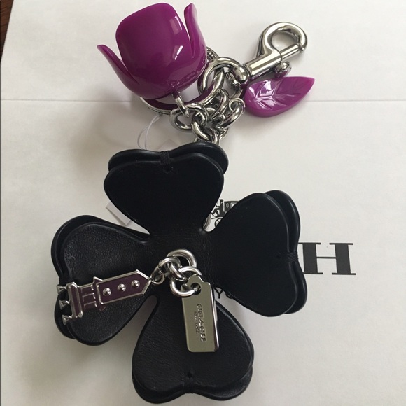 COACH Purple Flower Charm/Keychain - Picture 4 of 8