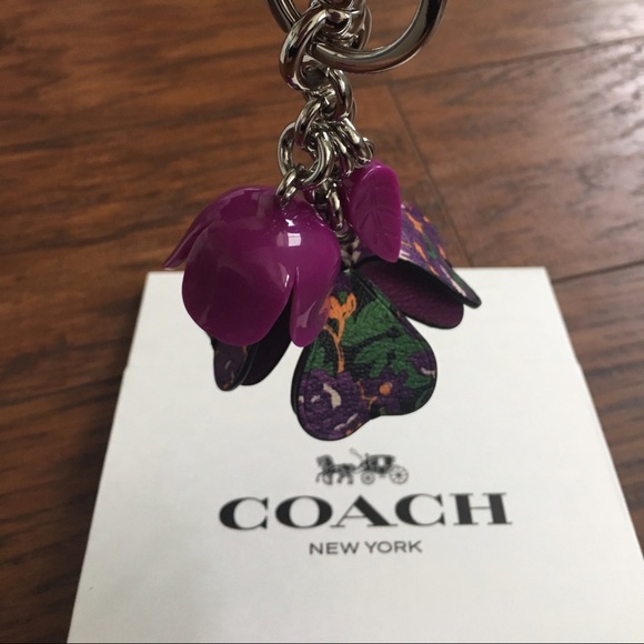 COACH Purple Flower Charm/Keychain - Picture 6 of 8