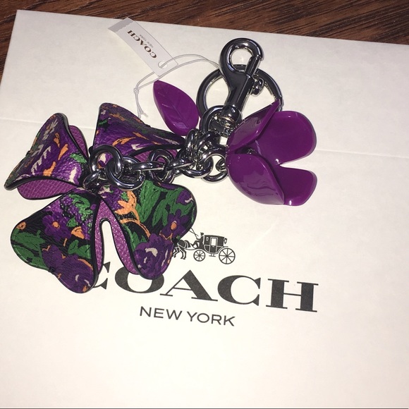 COACH Purple Flower Charm/Keychain - Picture 8 of 8