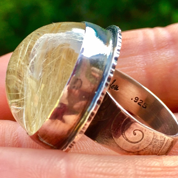 🔥SOLD🔥HOST PICK!Rutilated Quartz Ring 💛RARE💛! - Picture 6 of 8