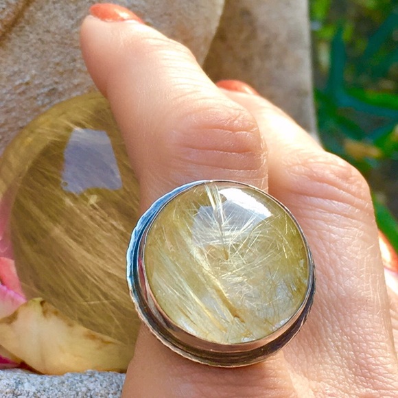 🔥SOLD🔥HOST PICK!Rutilated Quartz Ring 💛RARE💛! - Picture 8 of 8