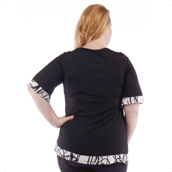 NEW Yummy Plus 1X Black & White Empire Top - Picture 8 of 8