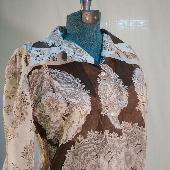 Vintage 1970s handmade sheer button down blouse - Picture 3 of 3