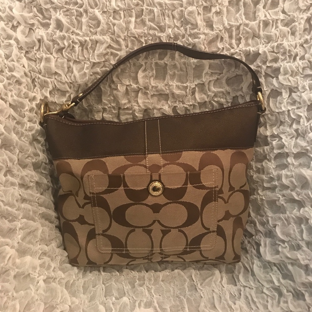 Coach classic signature brown monogram hobo purse