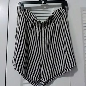 Black and white shorts