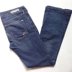 Express Barely bootcut low rise denim jeans