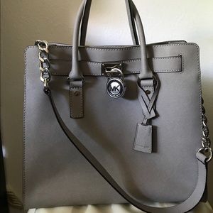 Michael Kors Grey Hamilton Saffiano Tote Bag