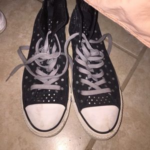 Polka dot converse high tops