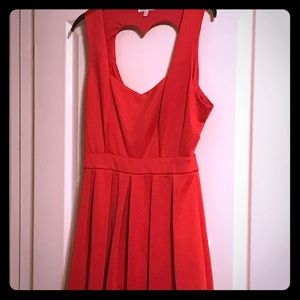 Red Charlotte Russe sweetheart knee length dress