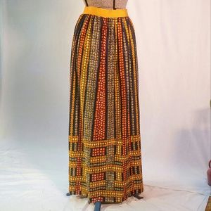 Vintage 1970s handmade polyester maxi skirt