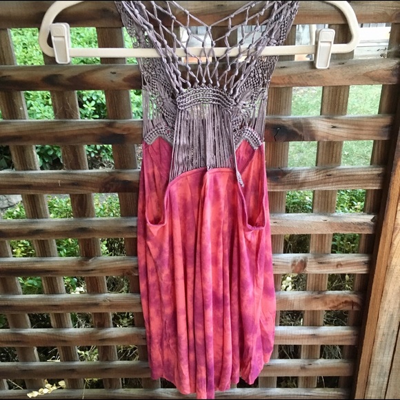 NWOT Free people pink tie dye boho flowy tank - Picture 5 of 8