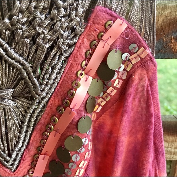 NWOT Free people pink tie dye boho flowy tank - Picture 7 of 8