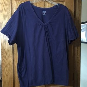 Navy blue gathered t-shirt, Women's size 5x