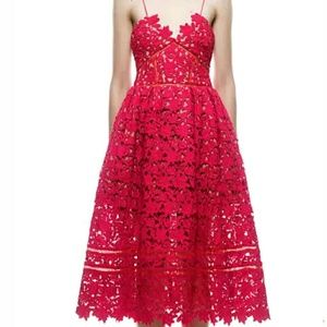 Authentic Self Portrait Red Azaelea Dress