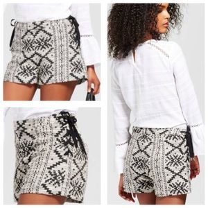 Who What Wear Black Aztec Lace Up Shorts (size 8)