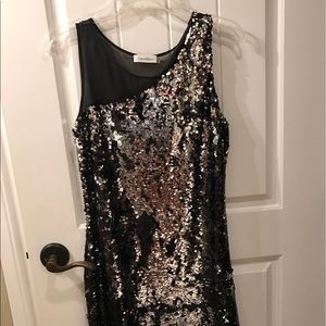Calvin Klein Black Sequin Dress