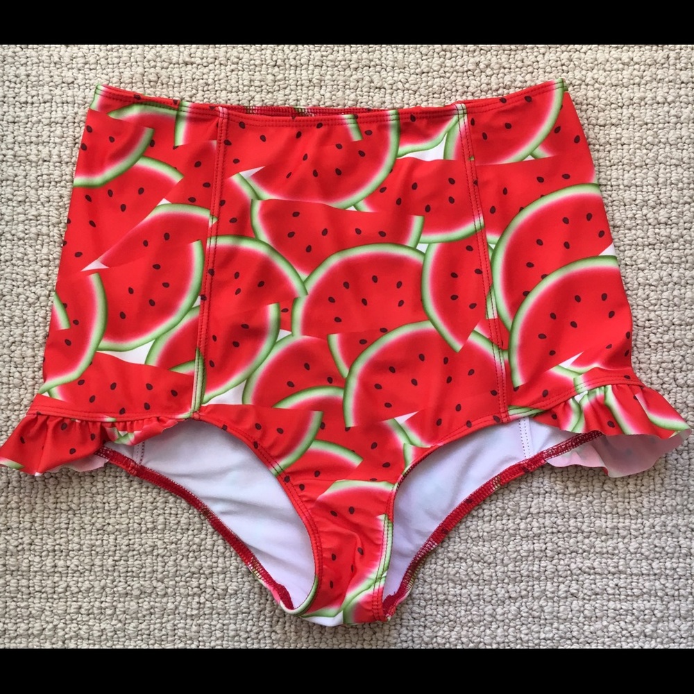 Kortni Jeane Swimmers Watermelon Hip Ruffle Bottom