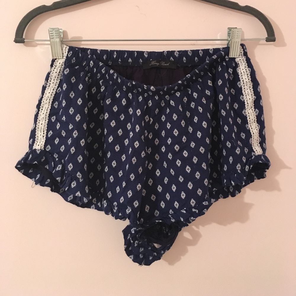 Blue printed shorts