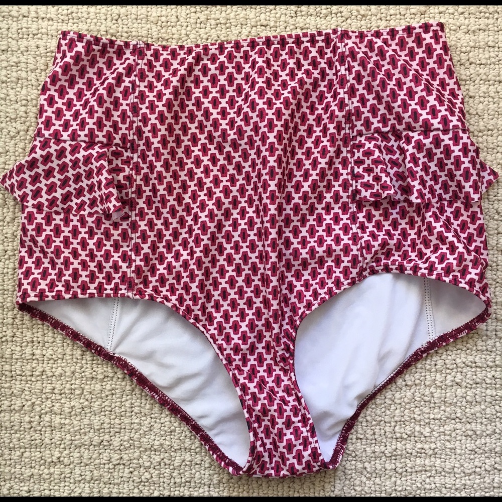 Kortni Jeane Purple Squared Hip Ruffle Bottom