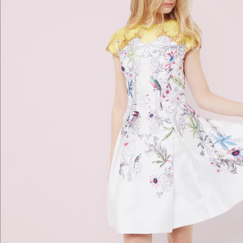Ted Baker Yellow and White Floral Dress NWT