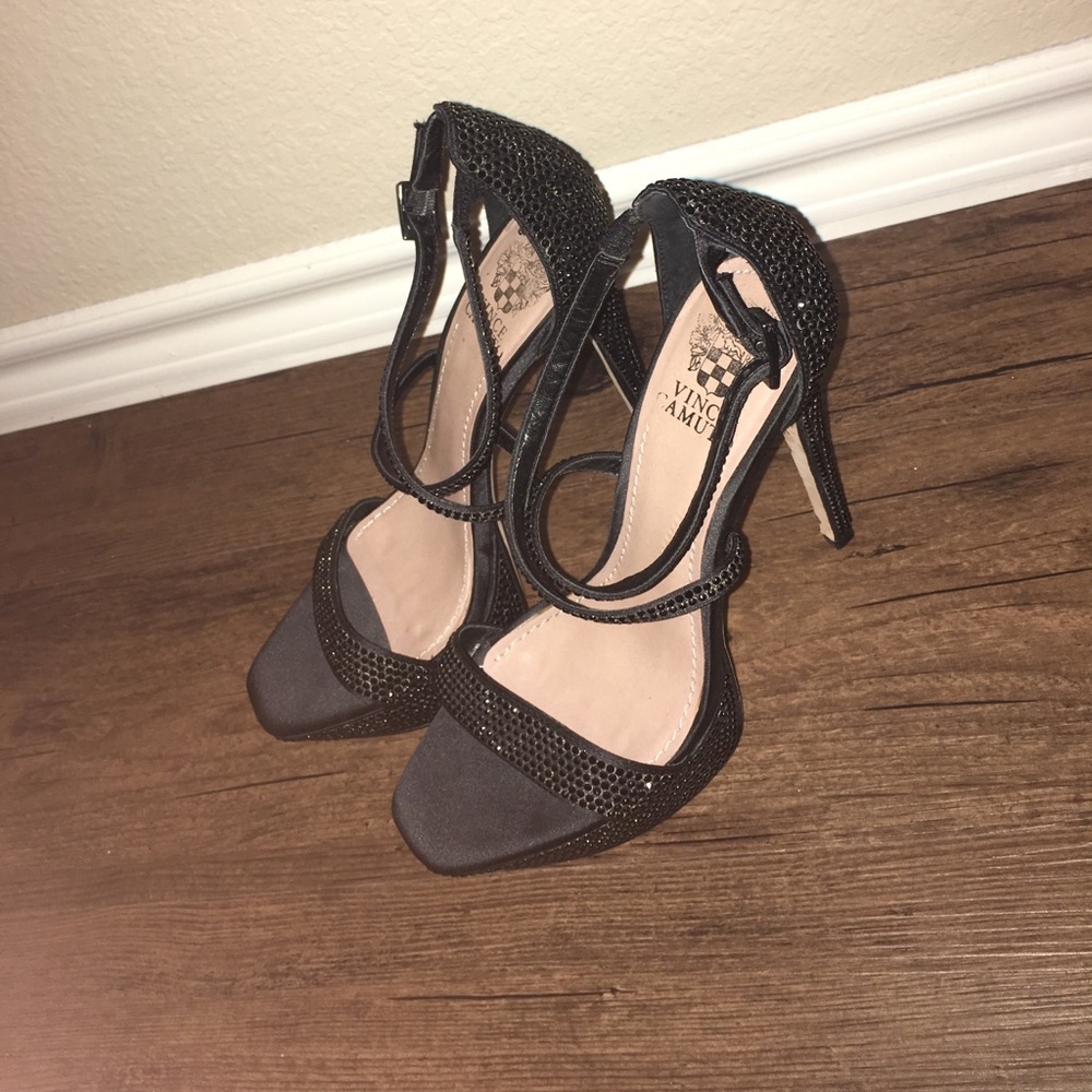 Vince Camuto Black Studded Sandal Heels