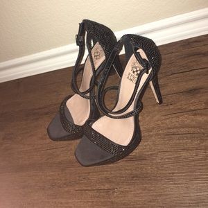 Vince Camuto Black Studded Sandal Heels