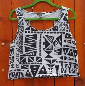 Gray Triangle Tribal Crop Top