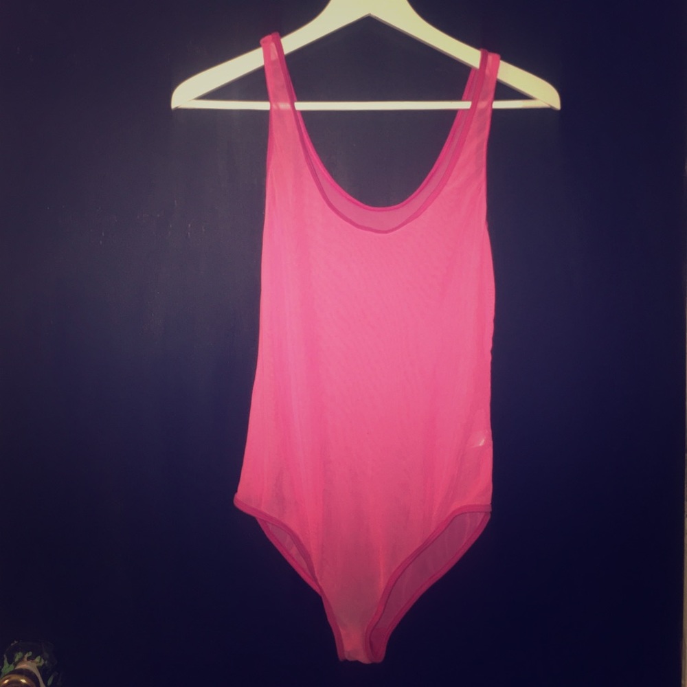 Sheer Neon Pink Onesie