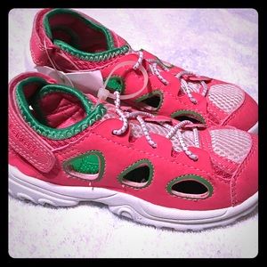 Kids pink and green Carters shoes