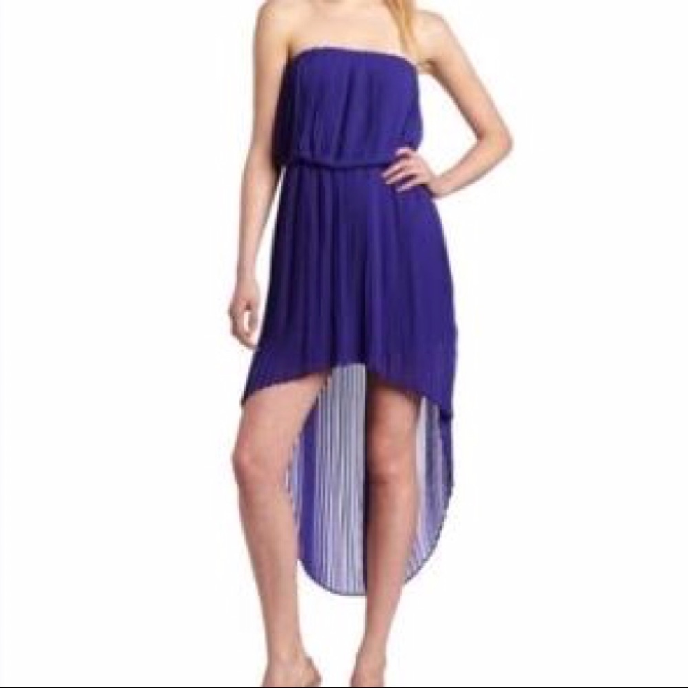 BCBGeneration high-low pleated, strapless dress XS