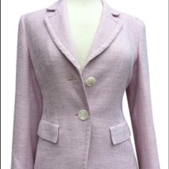 🦋SOLD ON VESTIARE🦋 Lafayette148 Notched Collar 2 Button Pockets Tweed - Picture 4 of 8