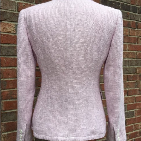 🦋SOLD ON VESTIARE🦋 Lafayette148 Notched Collar 2 Button Pockets Tweed - Picture 3 of 8