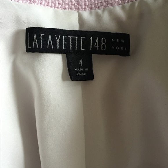 🦋SOLD ON VESTIARE🦋 Lafayette148 Notched Collar 2 Button Pockets Tweed - Picture 7 of 8